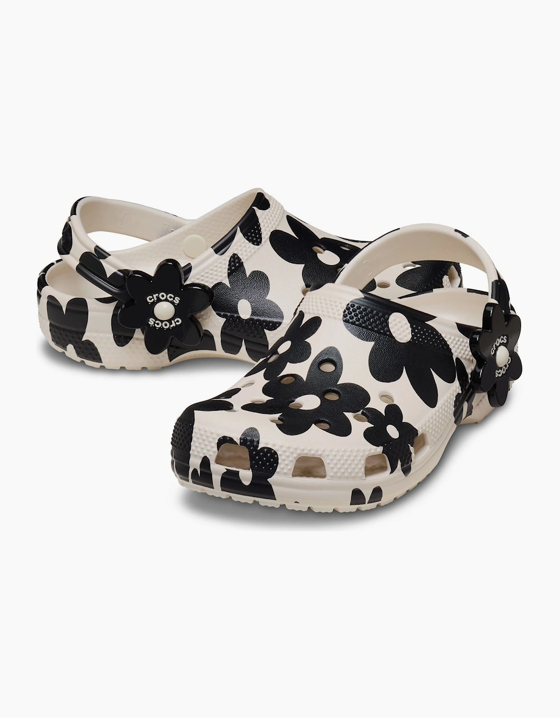 Crocs Classic Pop Petals EVA Girl's Summit White/Black Clogs