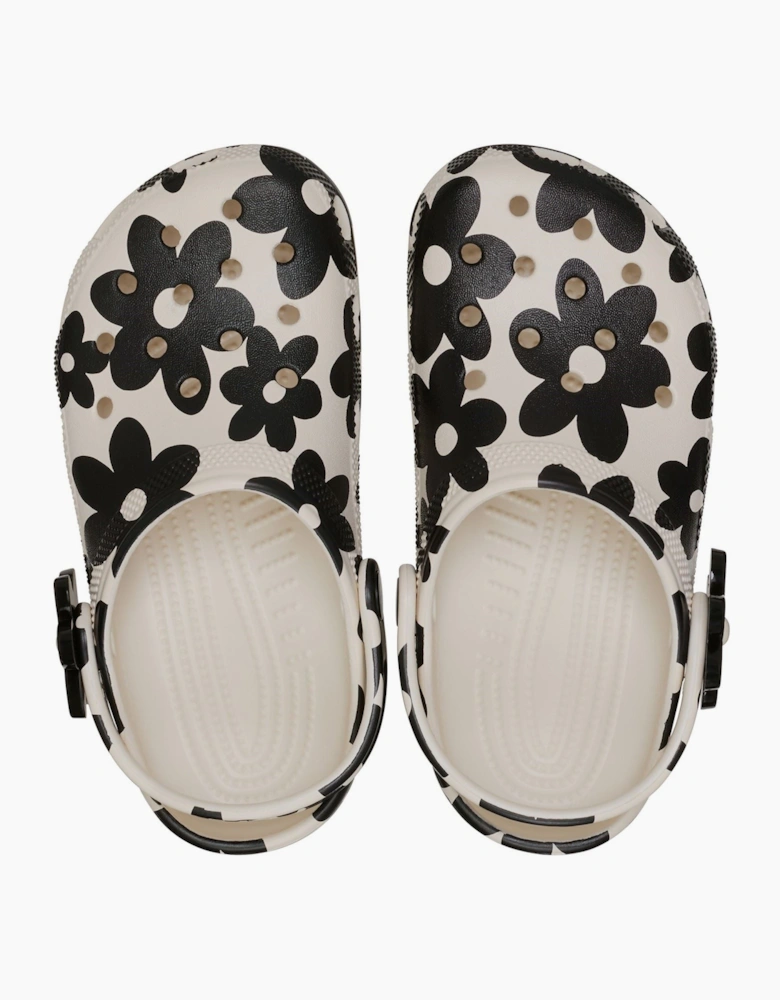 Crocs Classic Pop Petals EVA Girl's Summit White/Black Clogs