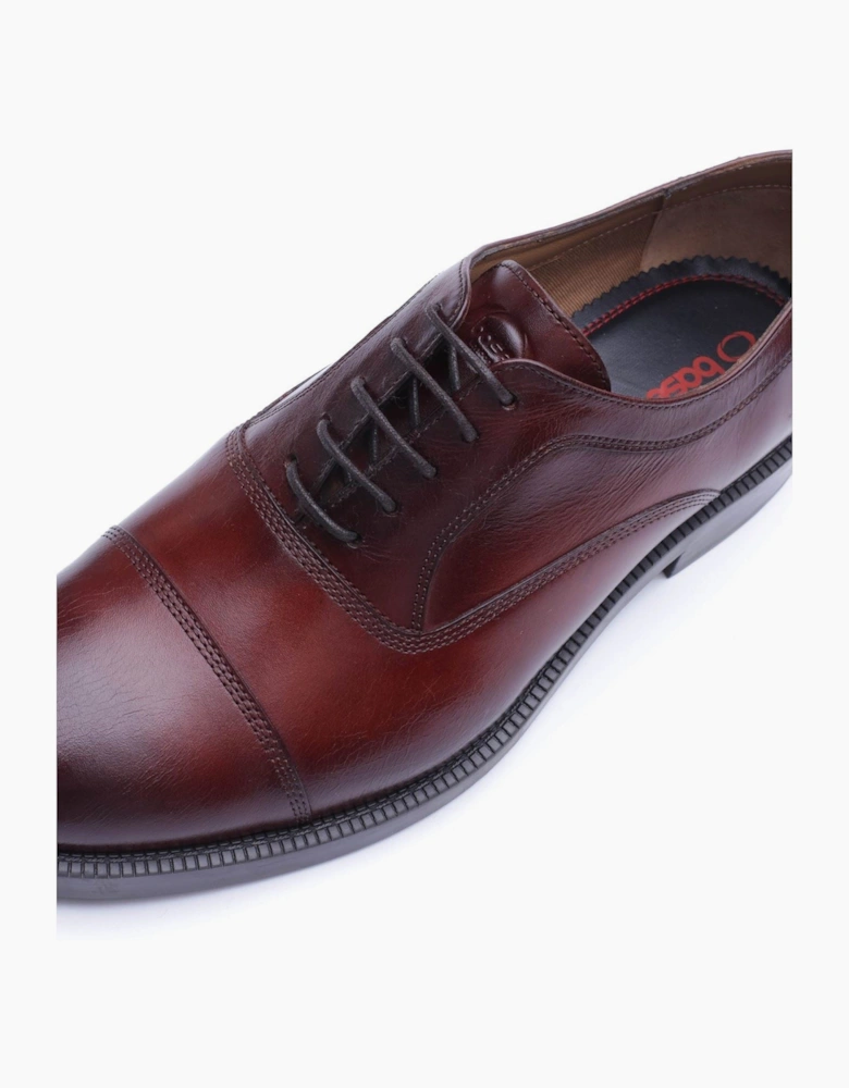 Base London Roma Leather Men's Washed Chestnut Oxford Shoes