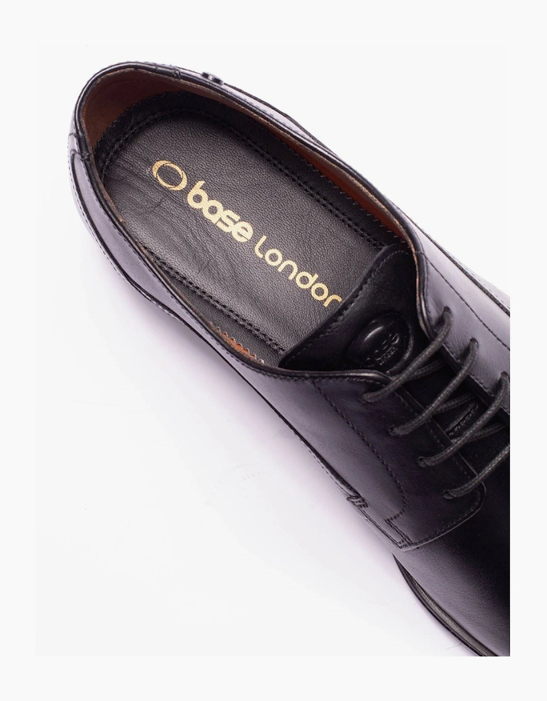 Base London Vance Leather Men's Black Derby Shoes