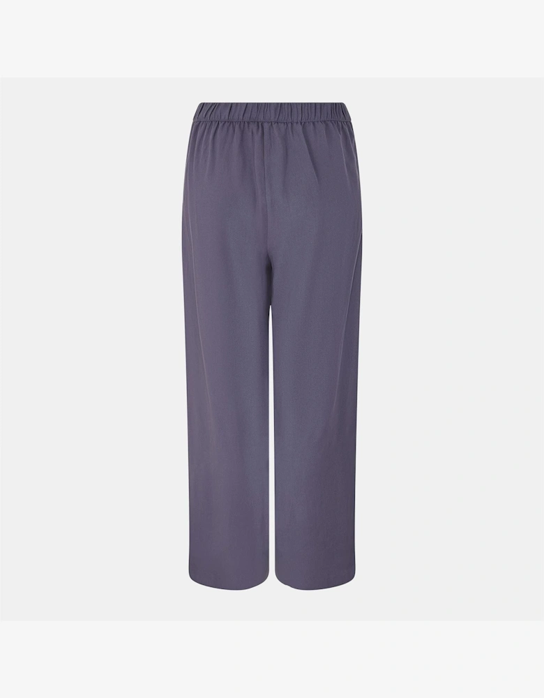 Solid Patterned Wide Leg Trousers