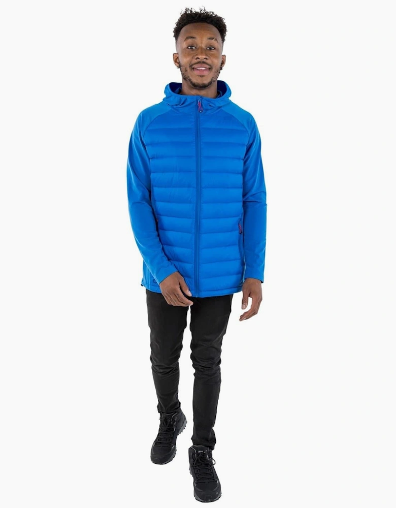 Cade Solid Patterned Hooded Down Jacket with Zipped Pocket