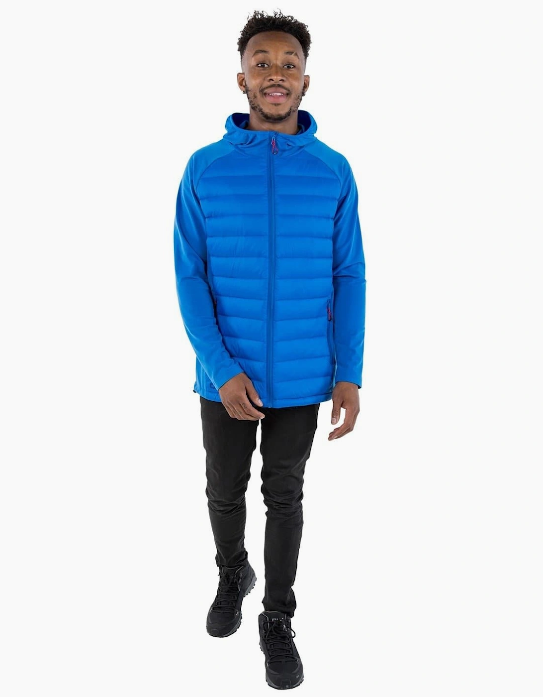 Cade Solid Patterned Hooded Down Jacket with Zipped Pocket