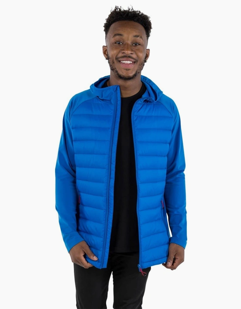 Cade Solid Patterned Hooded Down Jacket with Zipped Pocket