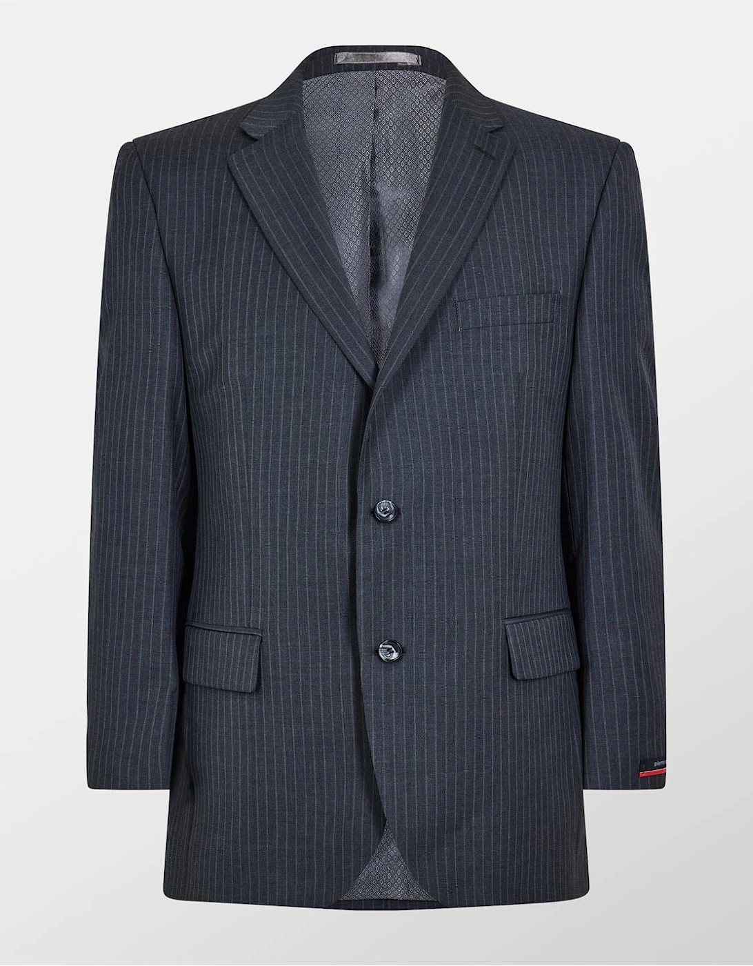 Striped Suit Jacket with Double Flap Pockets