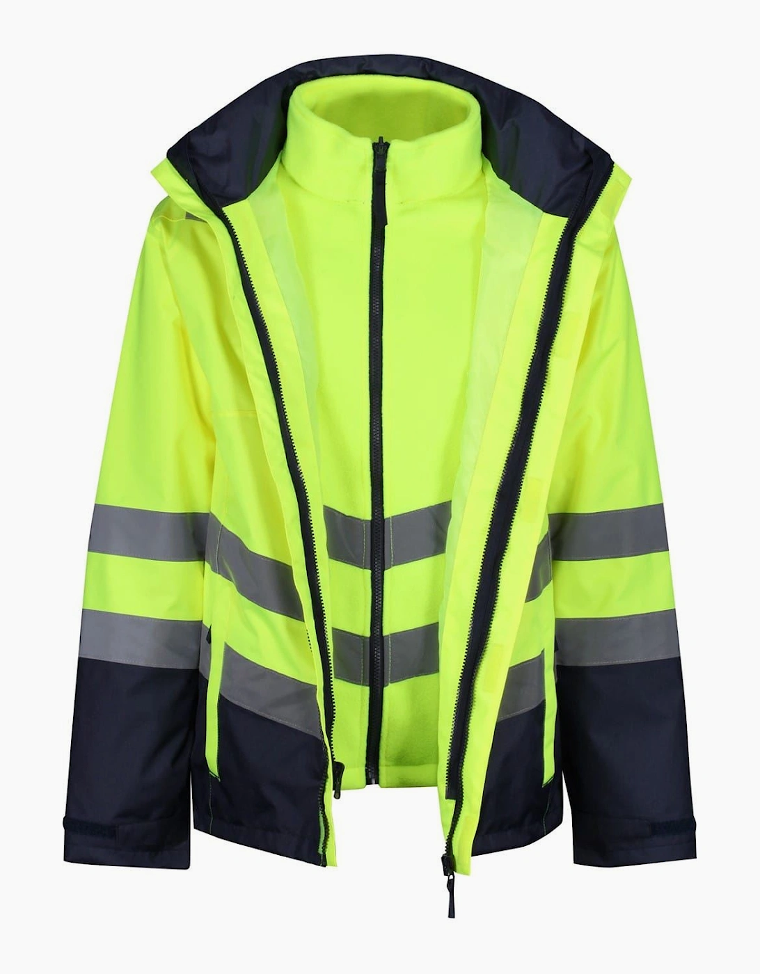 Color Block Reflective Ribbon Three-in-One Jacket