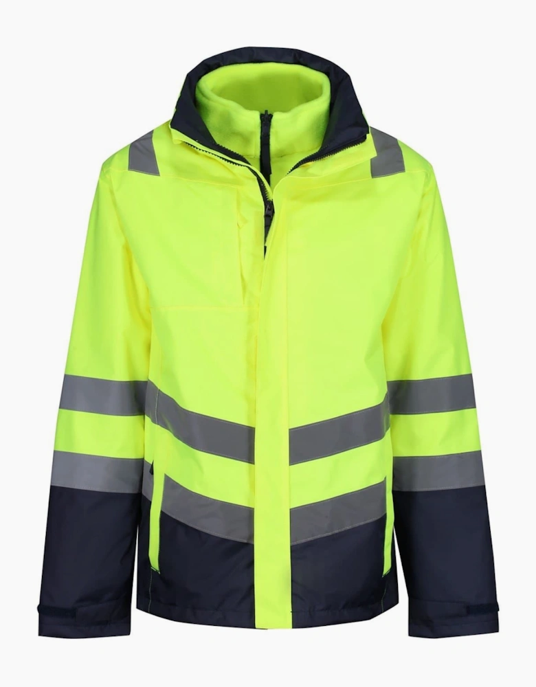 Color Block Reflective Ribbon Three-in-One Jacket