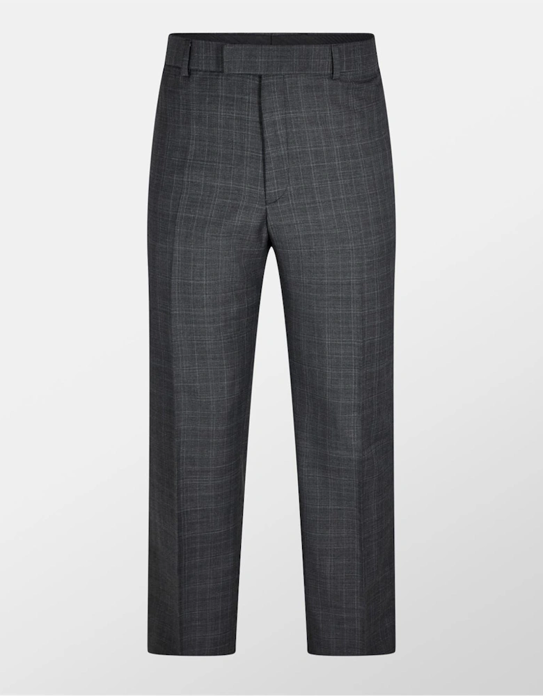 Plaid Straight Leg Regular Fit Trousers