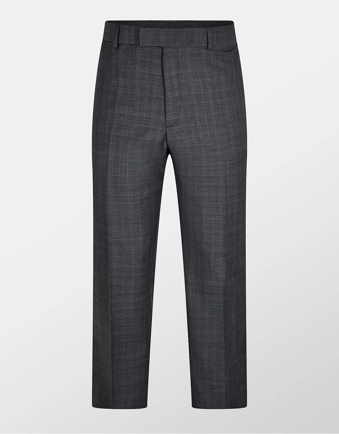 Plaid Straight Leg Regular Fit Trousers