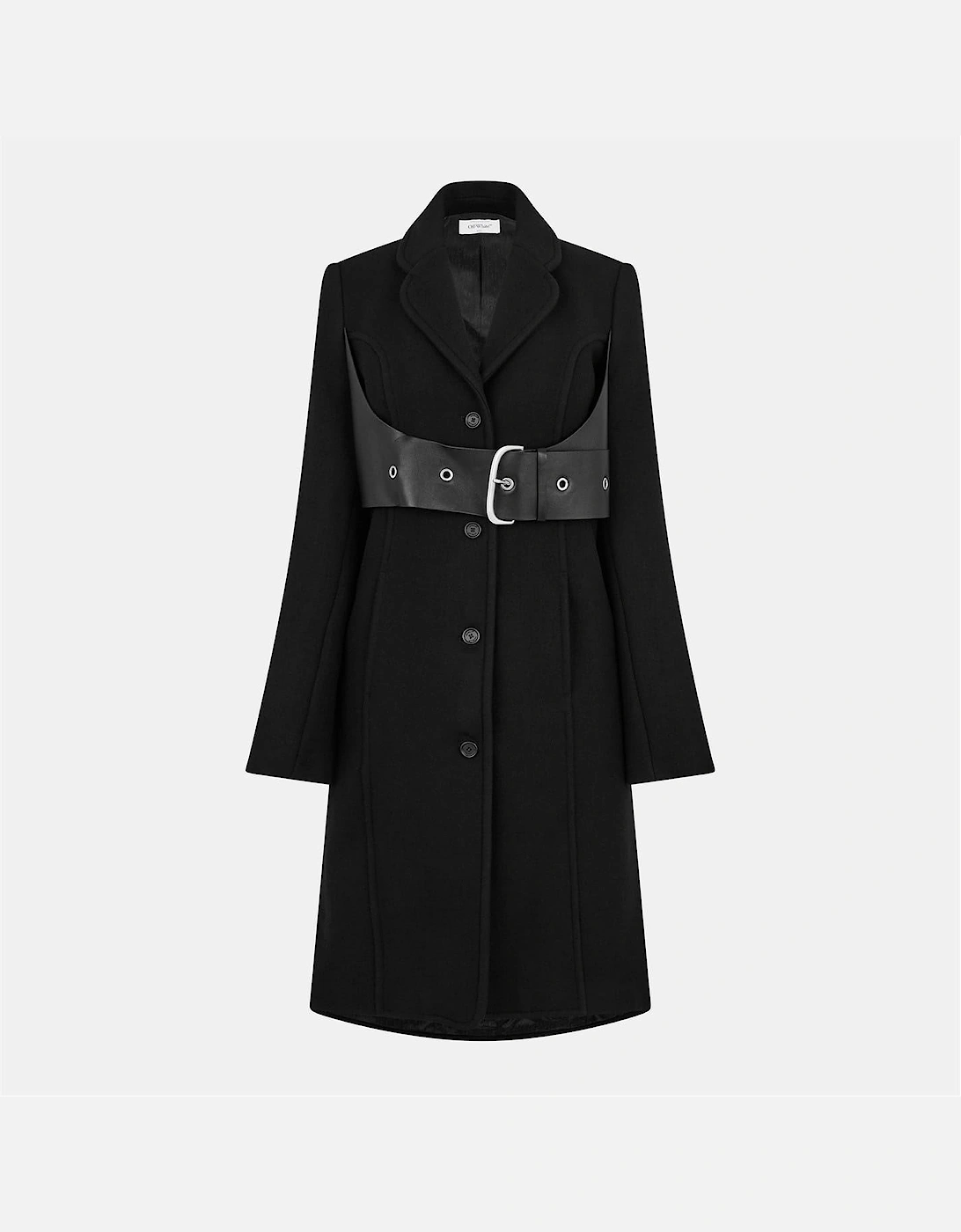 Solid Patterned Lapel Collared Over Coat