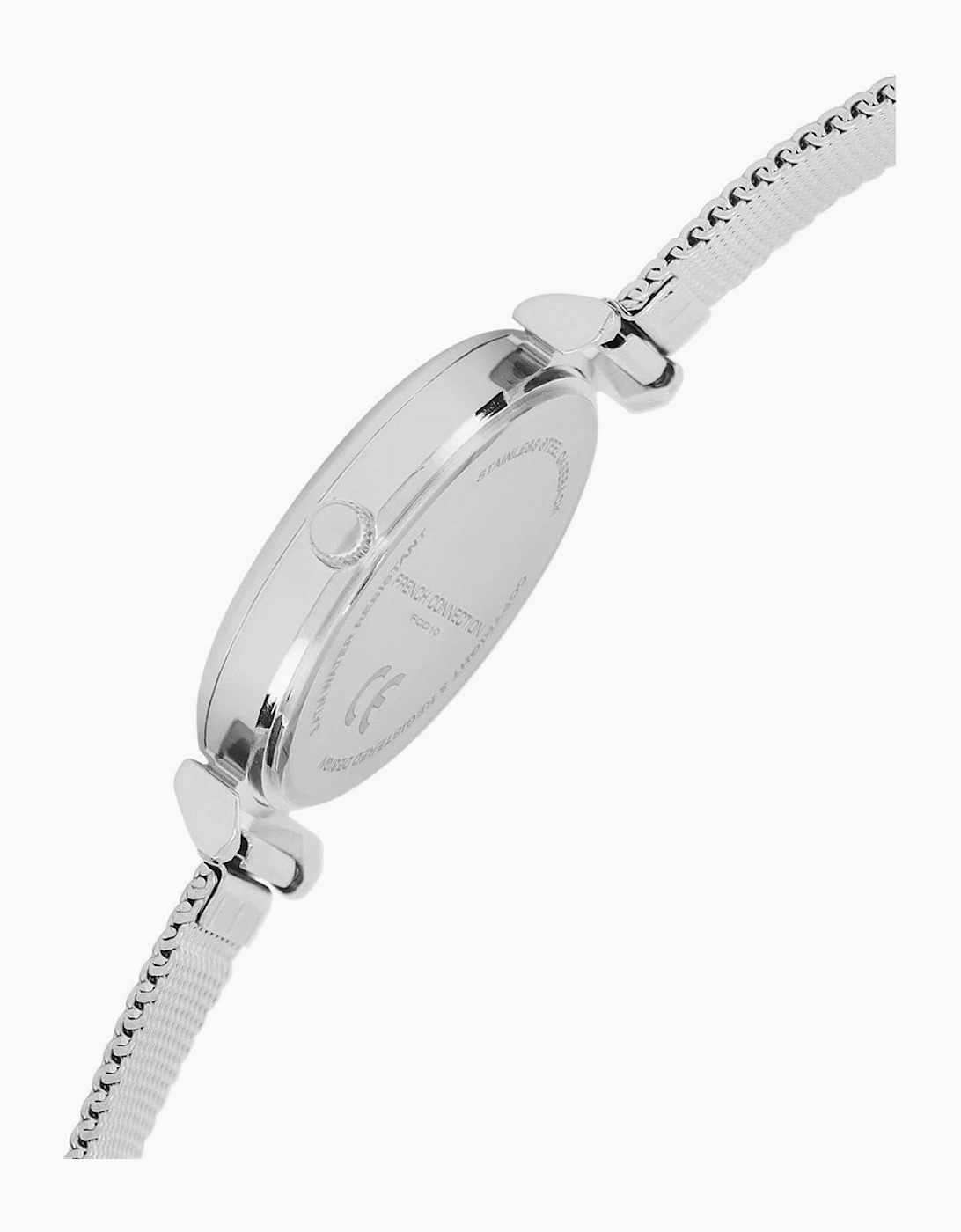 Connection Silver Case Round Shape Silver Strap Quartz Watch