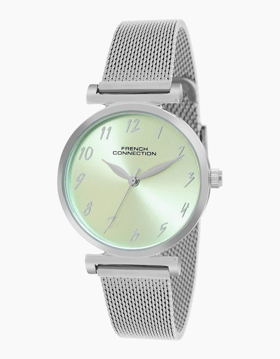 Connection Silver Case Round Shape Silver Strap Quartz Watch