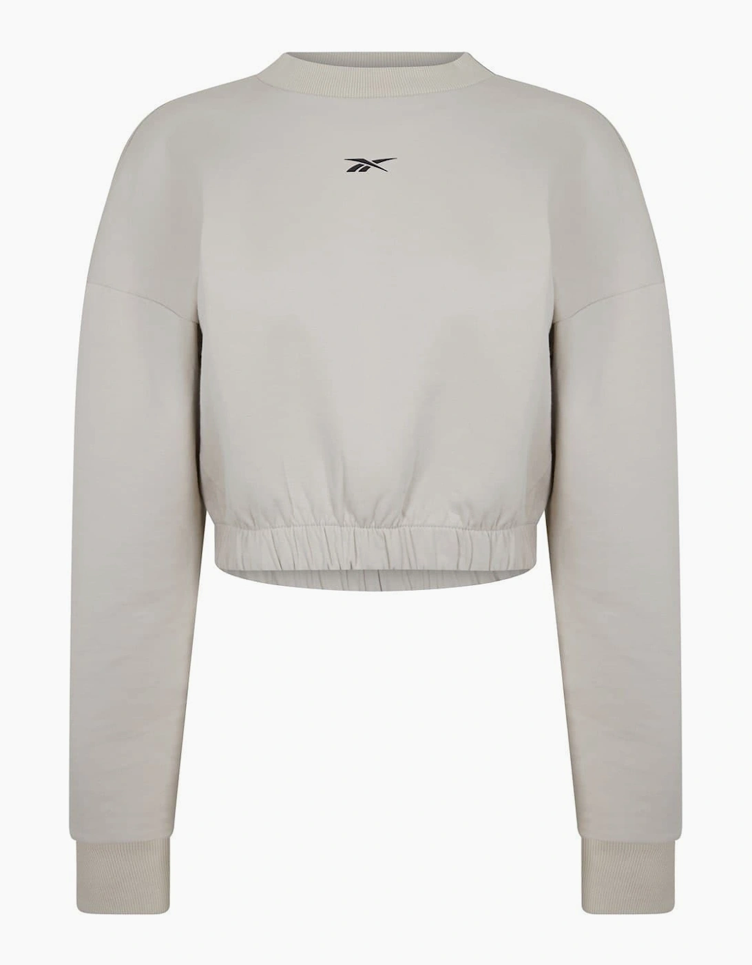 Cropped Relaxed Fit Crew Neck Sweatshirt