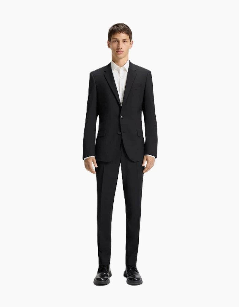 Henrym204x Solid Patterned Notch Collared Suit Jacket