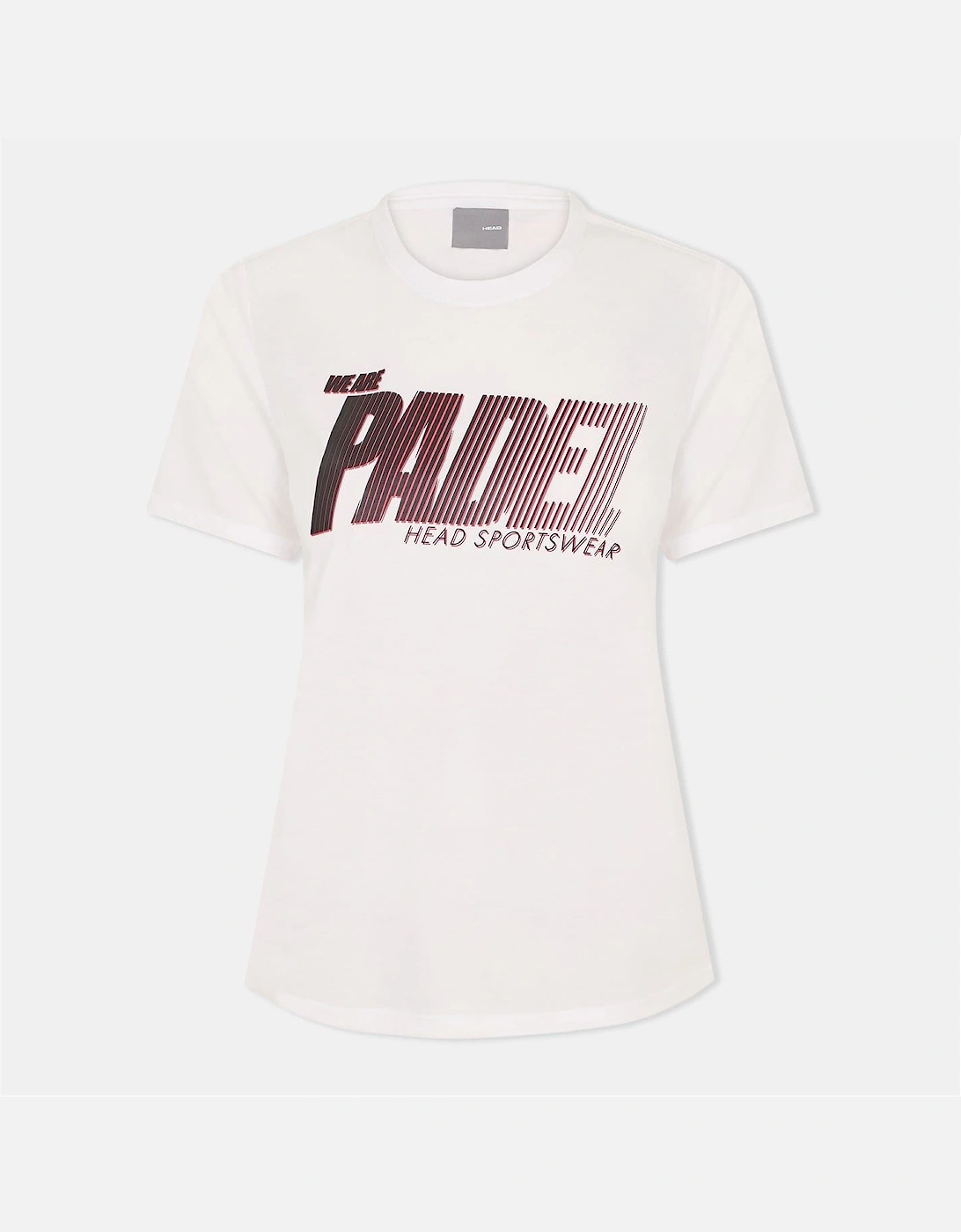 Head Women's Padel Printed Logo Crew Neck Short Sleeve T-Shirt - White - Size: 8