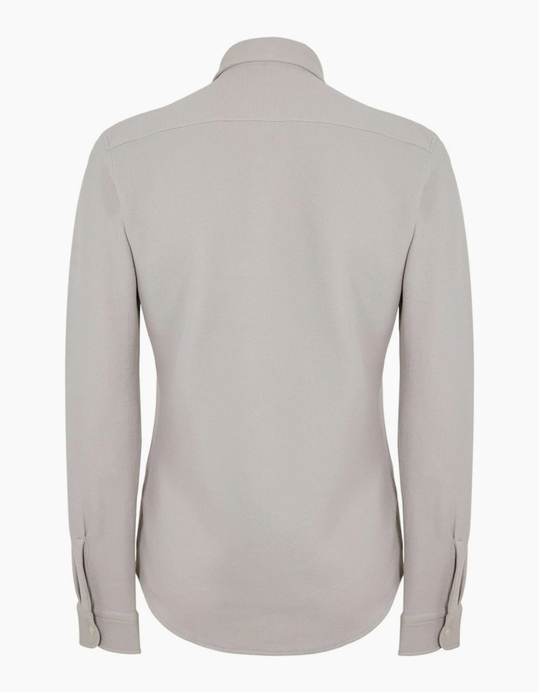 Embroidered Collared Neck Long Sleeve Shirt