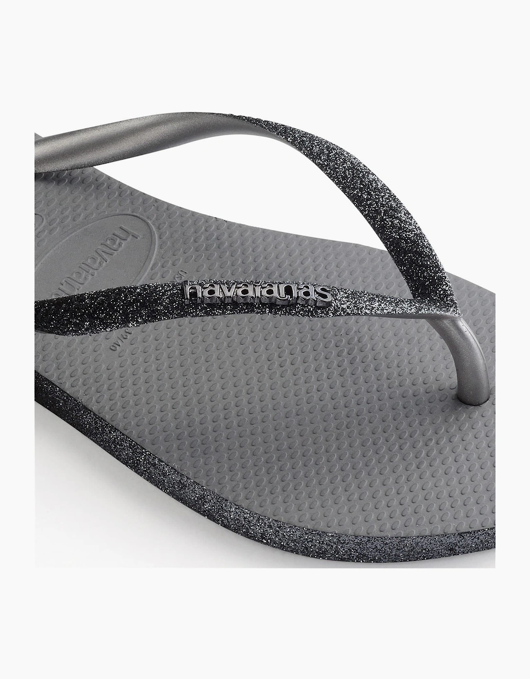 Hav. Slim Sparkle Ii Steel Grey 33  Flip Flops Womens
