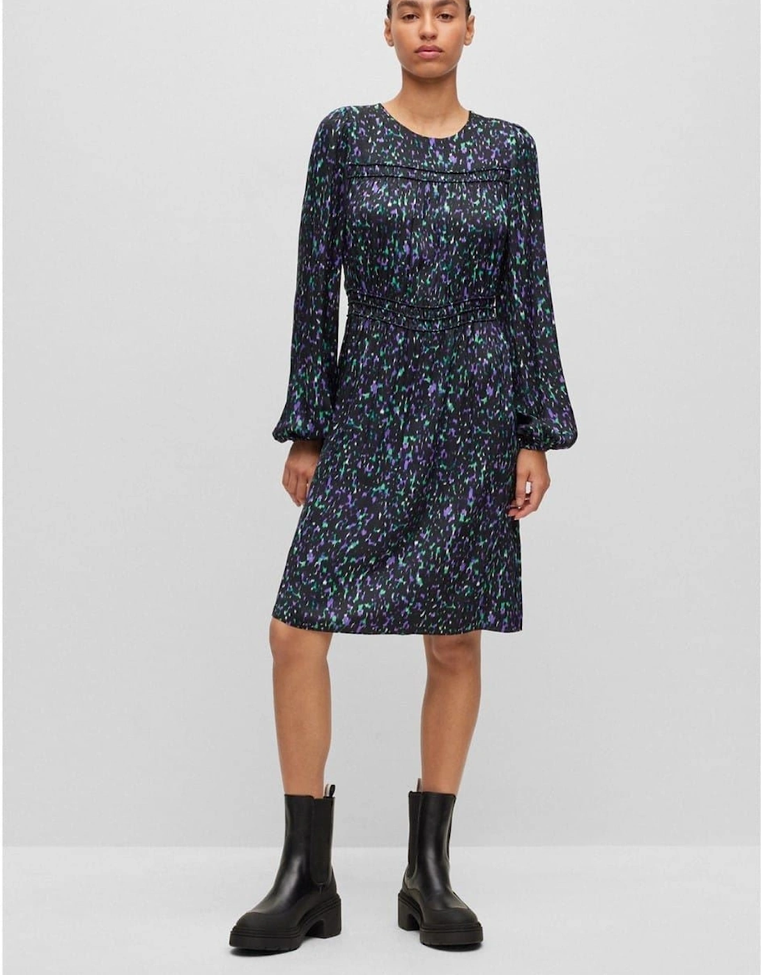 C Dillina Crew Neck Knee Length A-Line Dress