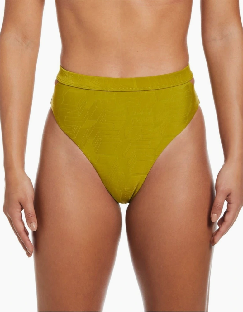 Cut-Out Textured Bikini Bottom