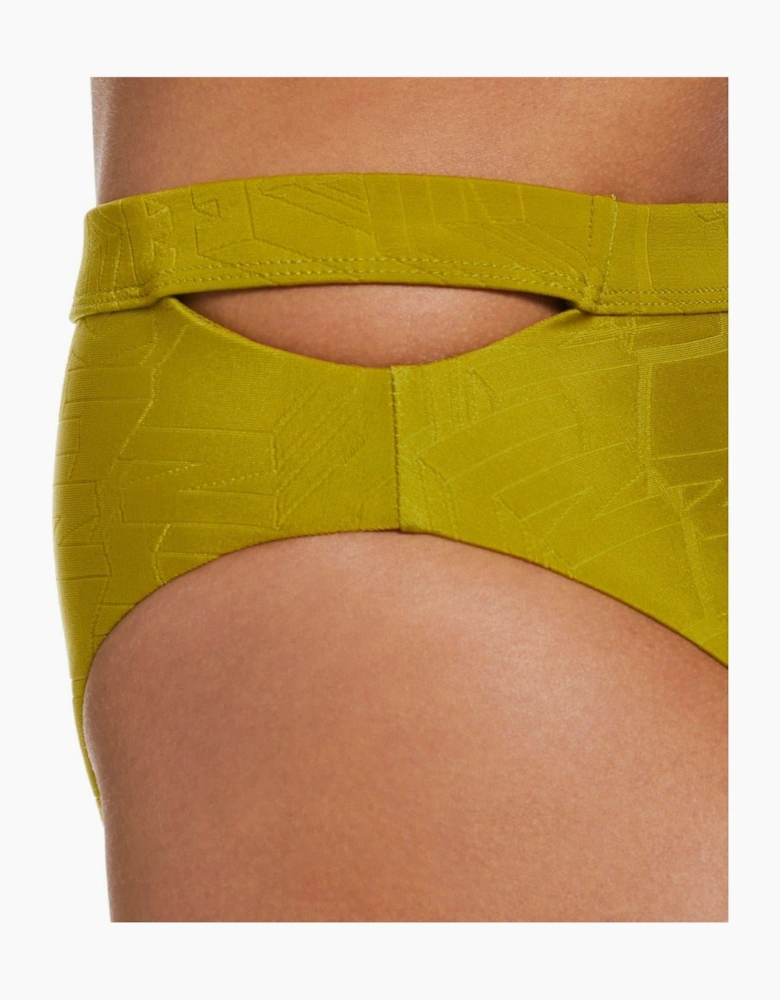 Cut-Out Textured Bikini Bottom
