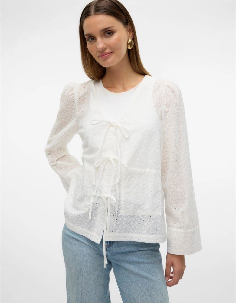 Palma Relaxed Fit Puff Sleeve V-Neck Blouse