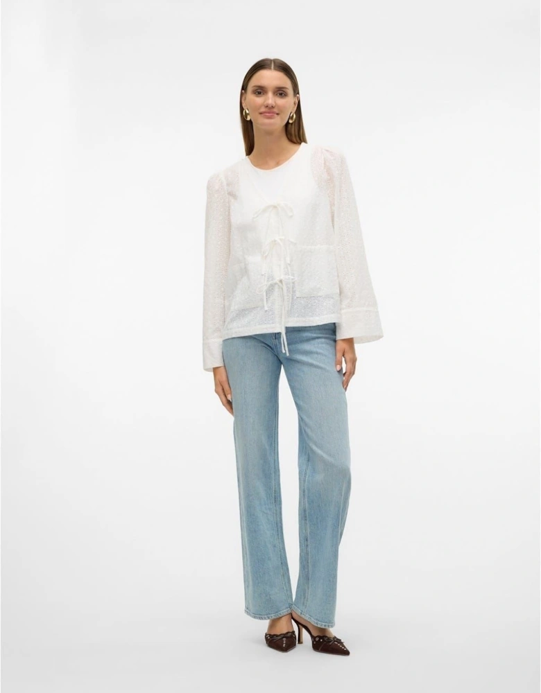 Palma Relaxed Fit Puff Sleeve V-Neck Blouse