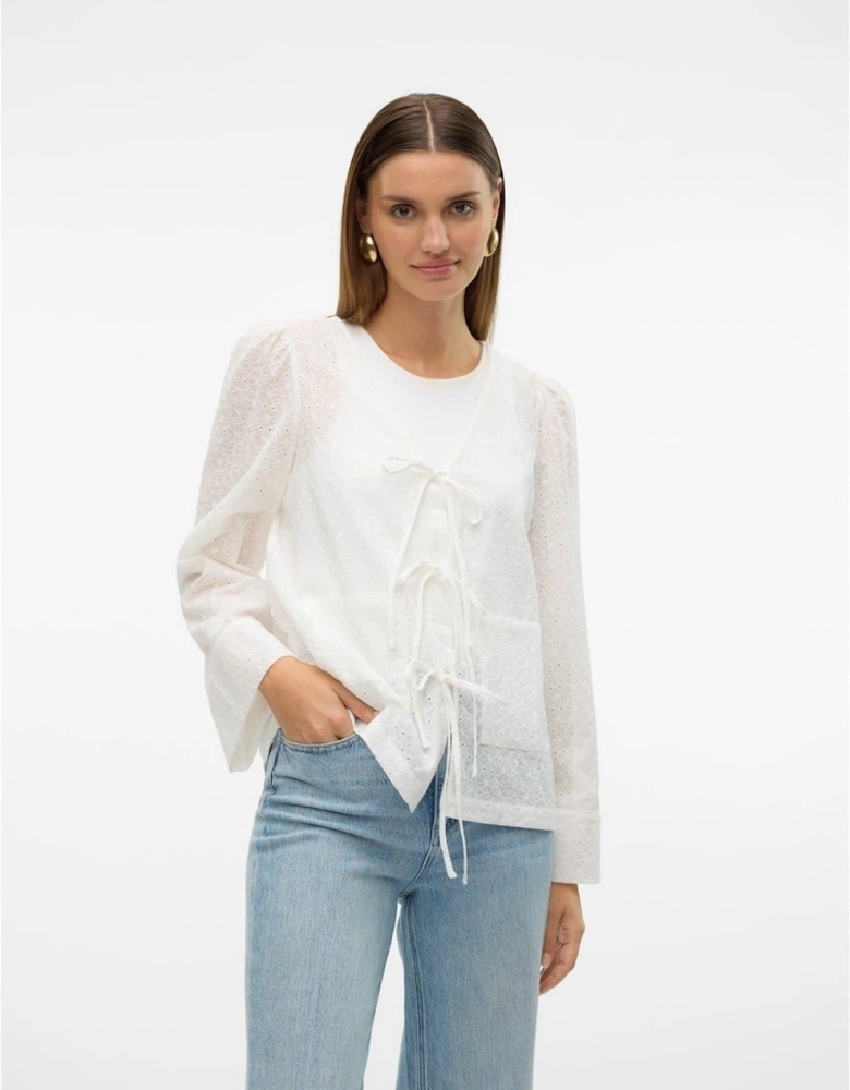Palma Relaxed Fit Puff Sleeve V-Neck Blouse