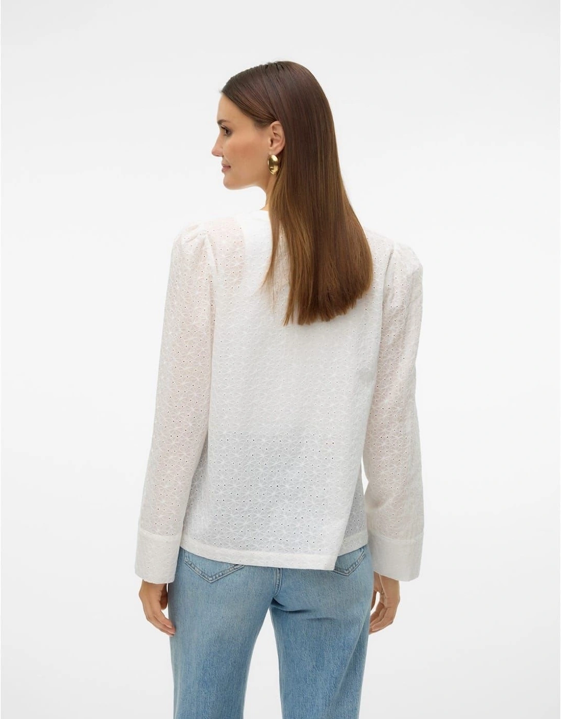Palma Relaxed Fit Puff Sleeve V-Neck Blouse