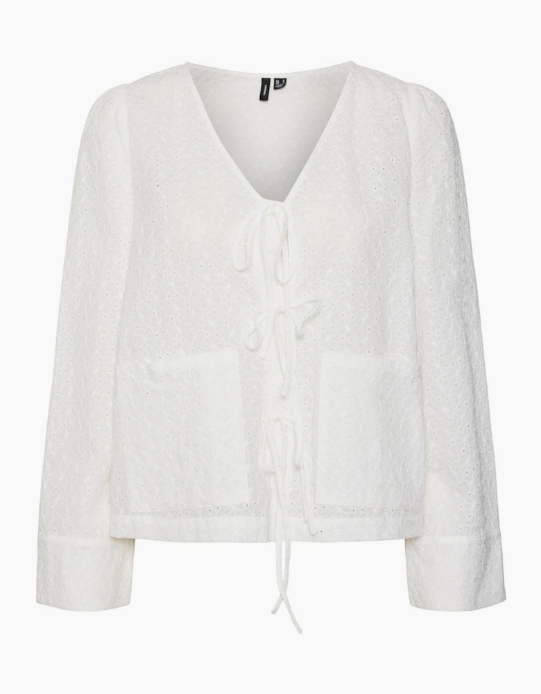 Palma Relaxed Fit Puff Sleeve V-Neck Blouse