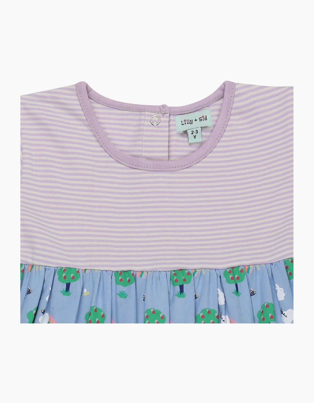 Bunny Print Crew Neck Knee Length A-Line Dress