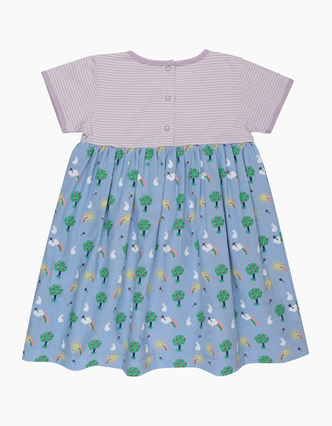 Bunny Print Crew Neck Knee Length A-Line Dress