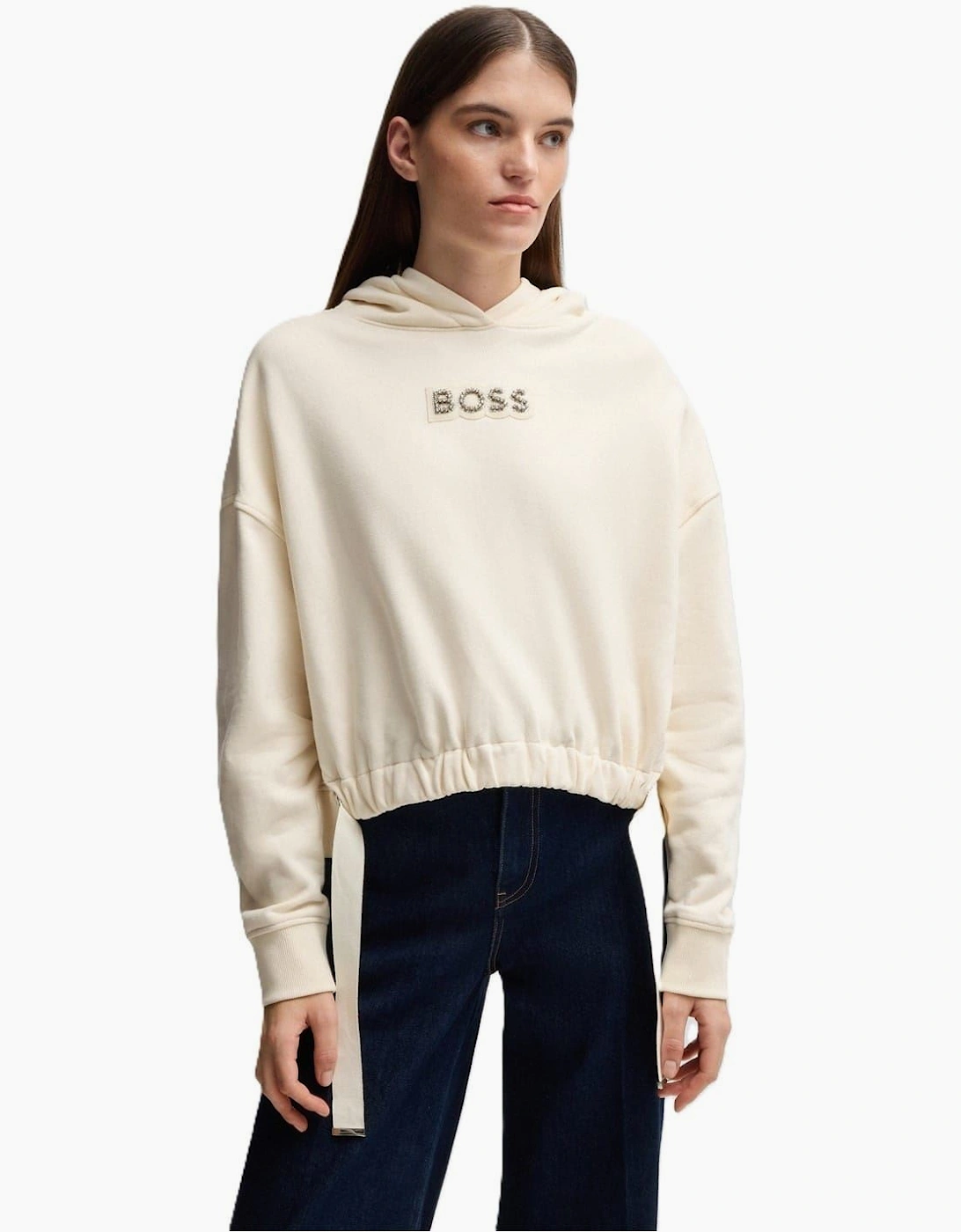 Embroidered Hooded Neck Long Sleeve Polo Shirt