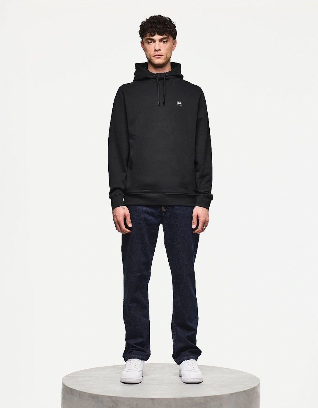 Hooded Neck Ribbed Collar Long Sleeve Sweatshirt