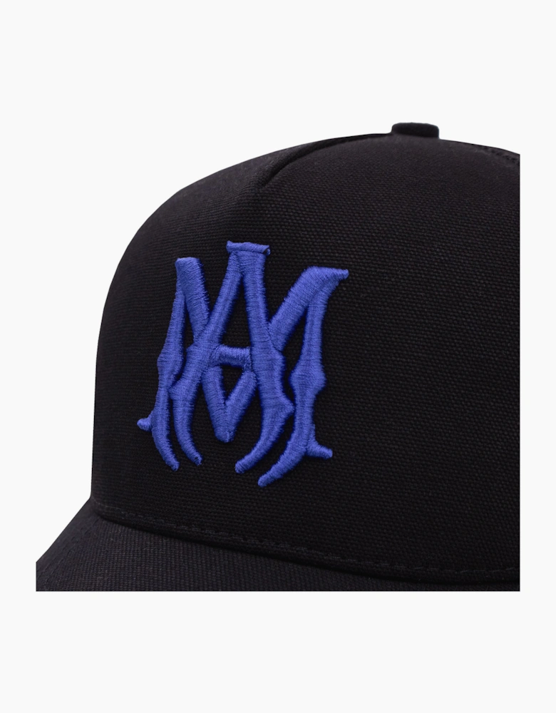 Amiri MA Logo Trucker Hat Black/Blue