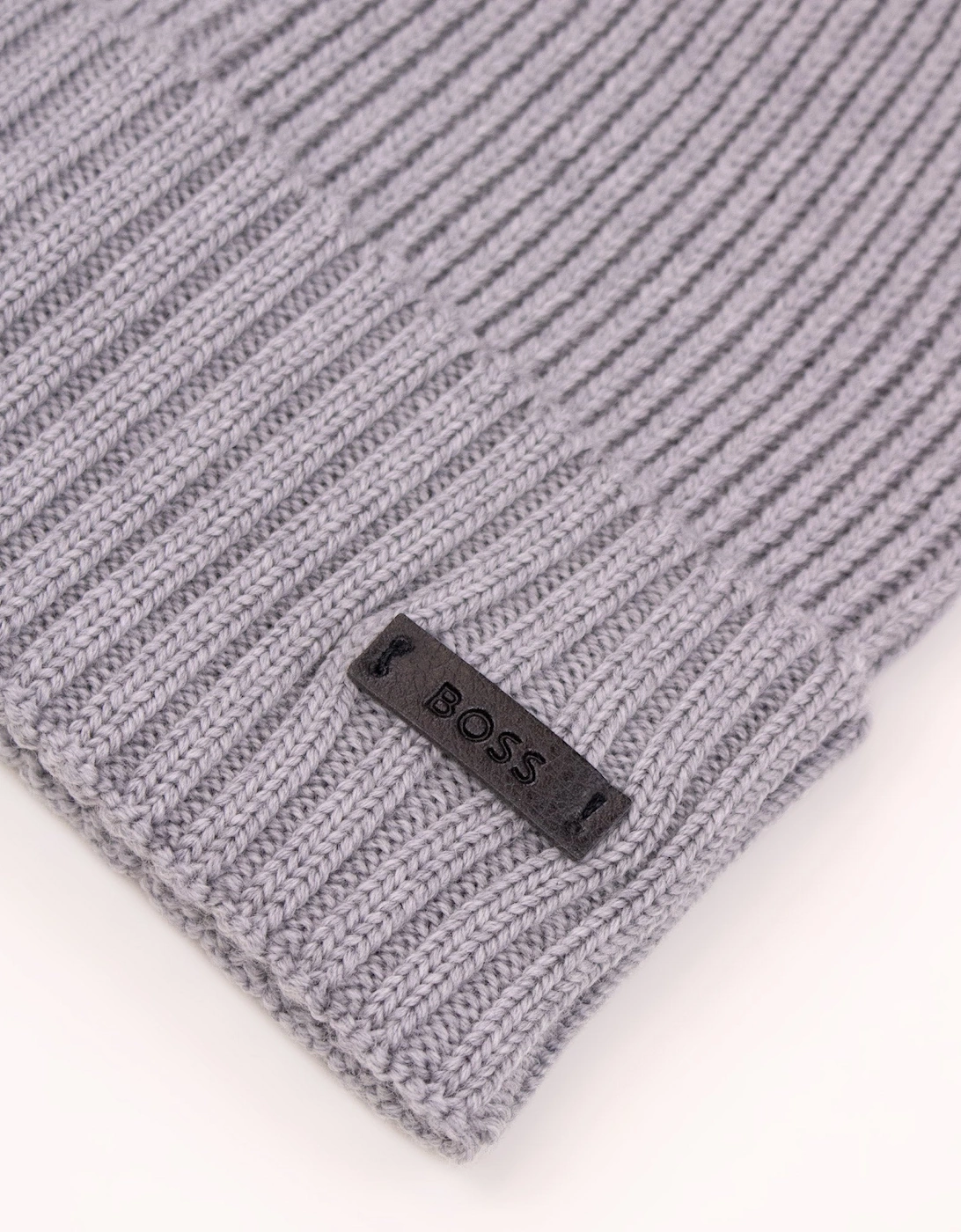 Hugo Boss Fati Rib Knit Wool Beanie Grey 041