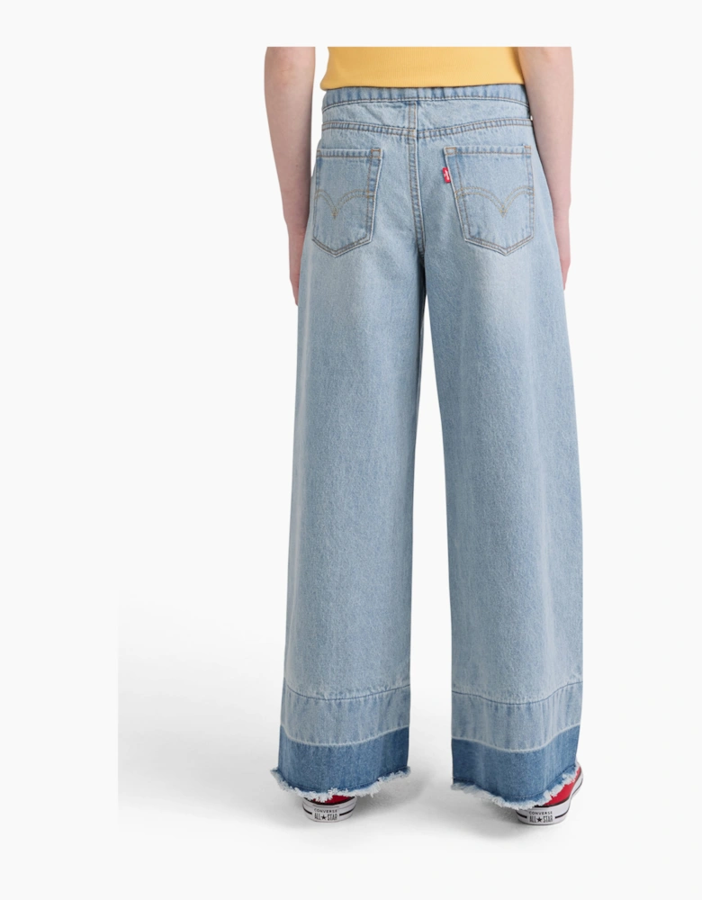 Levi's Girls High Rise Baggy with Braiding Jeans in Blue