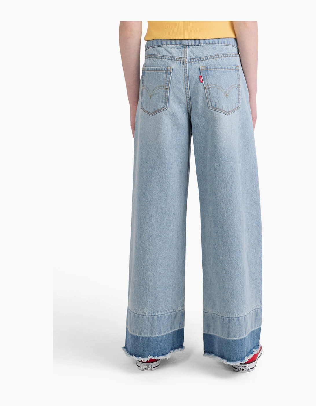 Levi's Girls High Rise Baggy with Braiding Jeans in Blue