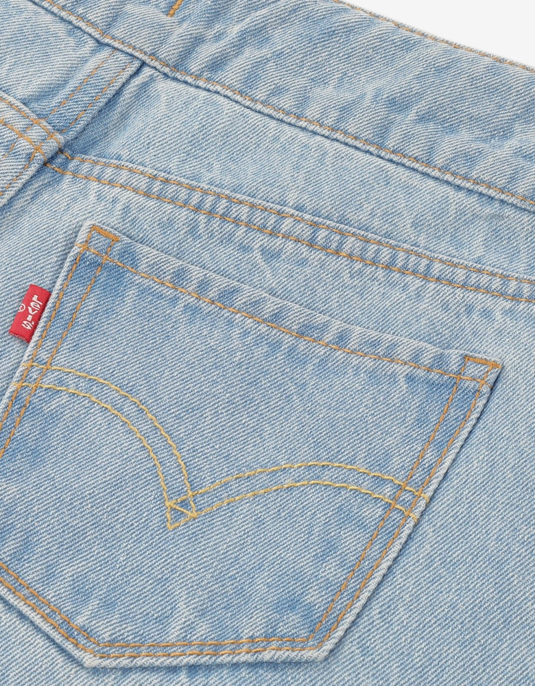 Levi's Girls High Rise Baggy with Braiding Jeans in Blue