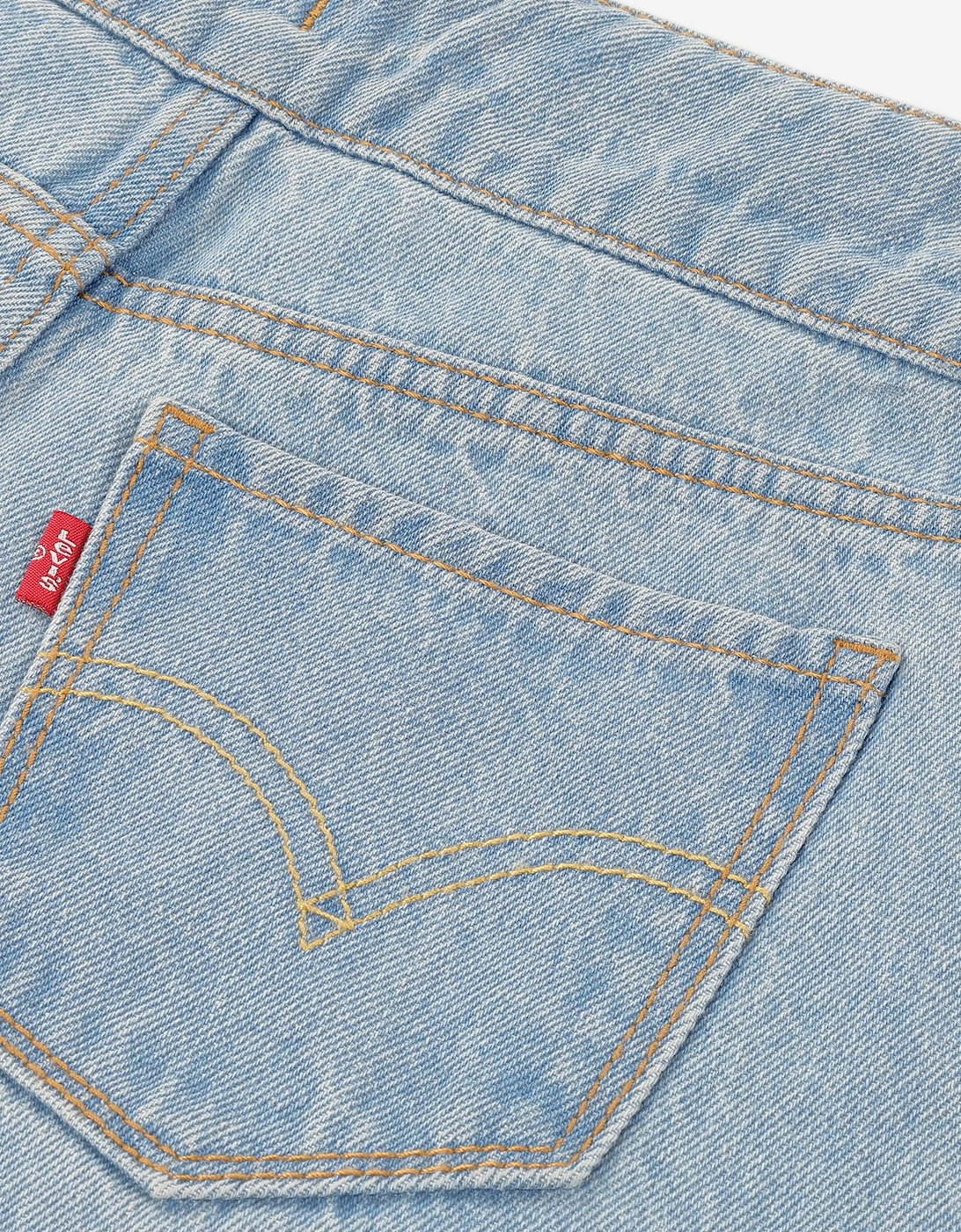 Levi's Girls High Rise Baggy with Braiding Jeans in Blue