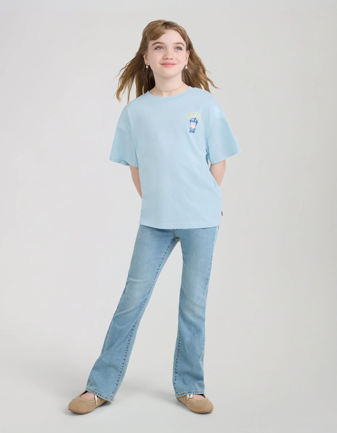 Levi's Girls Boba Oversized T-Shirt in Blue