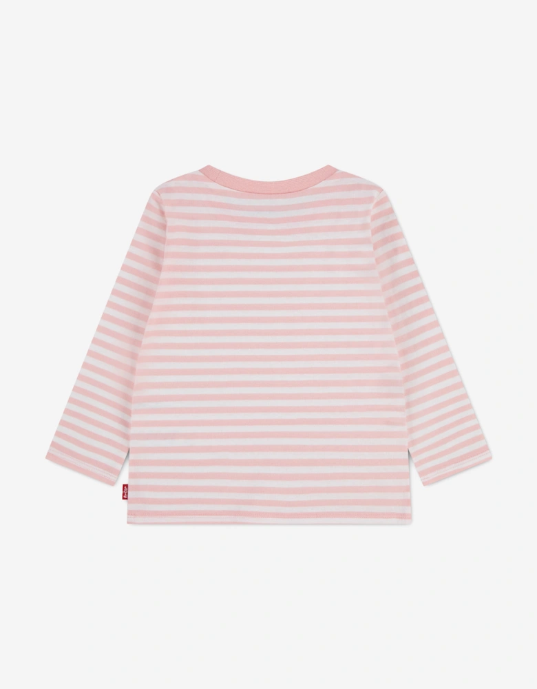 Levi's Baby Girls Striped Long Sleeve T-Shirt in Pink