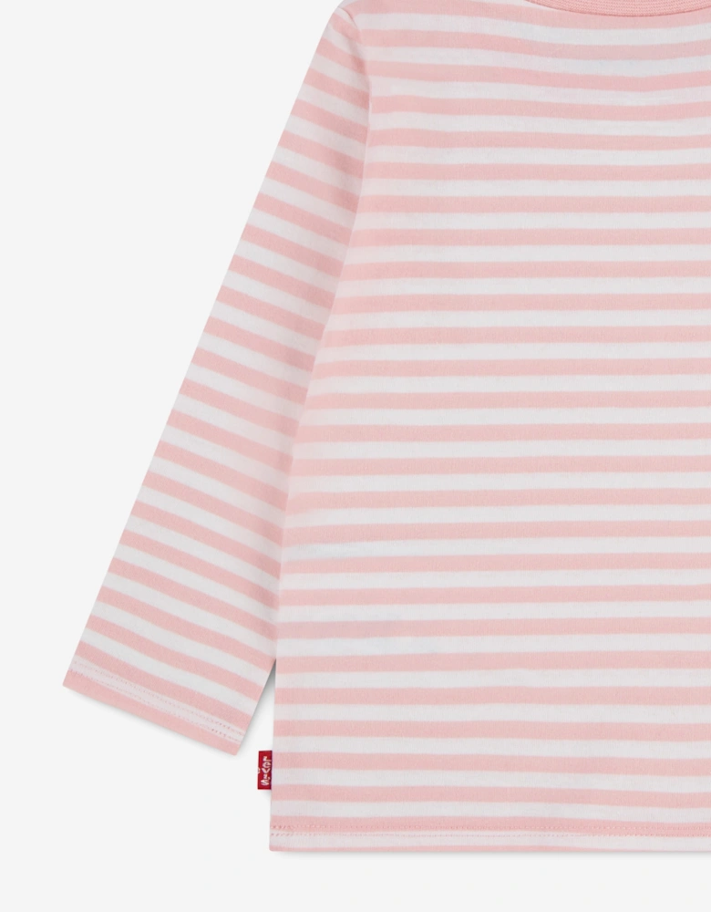 Levi's Baby Girls Striped Long Sleeve T-Shirt in Pink