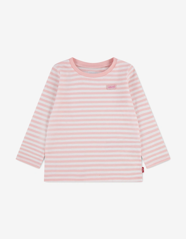 Levi's Baby Girls Striped Long Sleeve T-Shirt in Pink