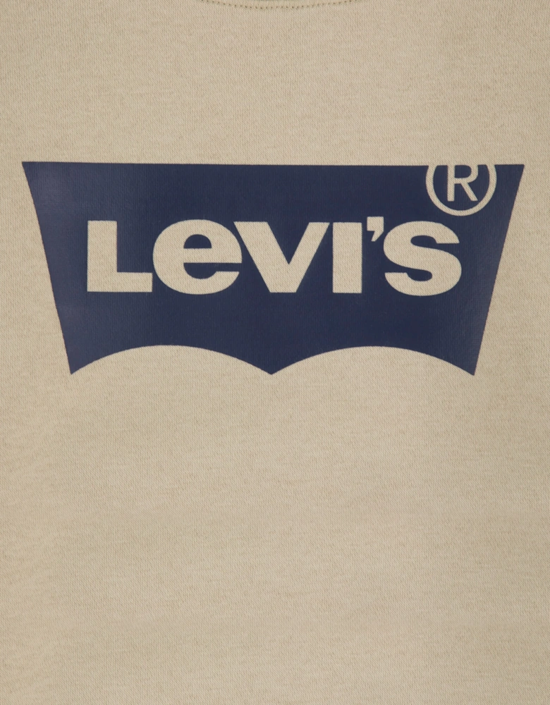 Levi's Boys Batwing Crewneck Sweatshirt in Beige