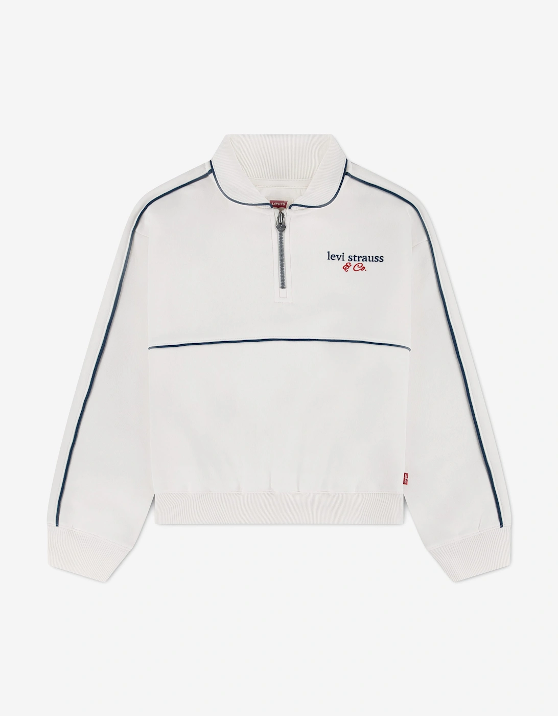 Levi's Girl's Levi's Girls Meet and Greet Half Zip Sweatshirt in White
