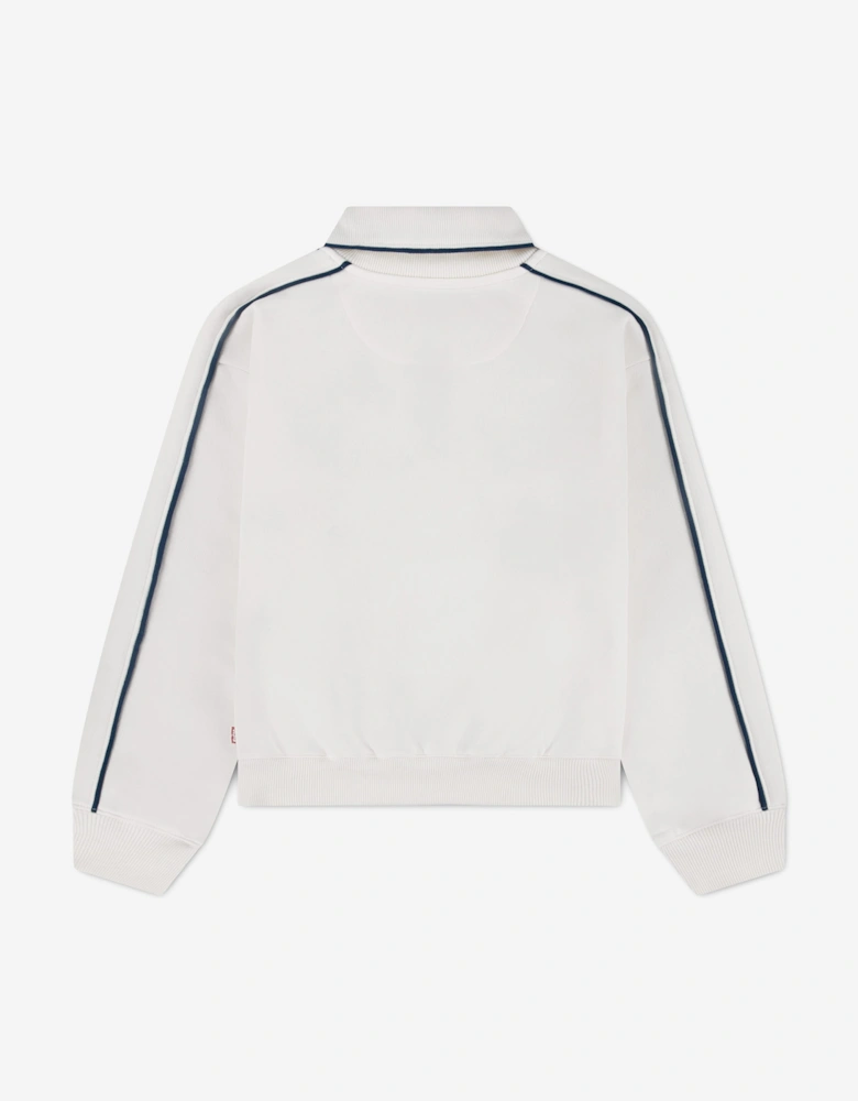 Levi's Girls Meet and Greet Half Zip Sweatshirt in White