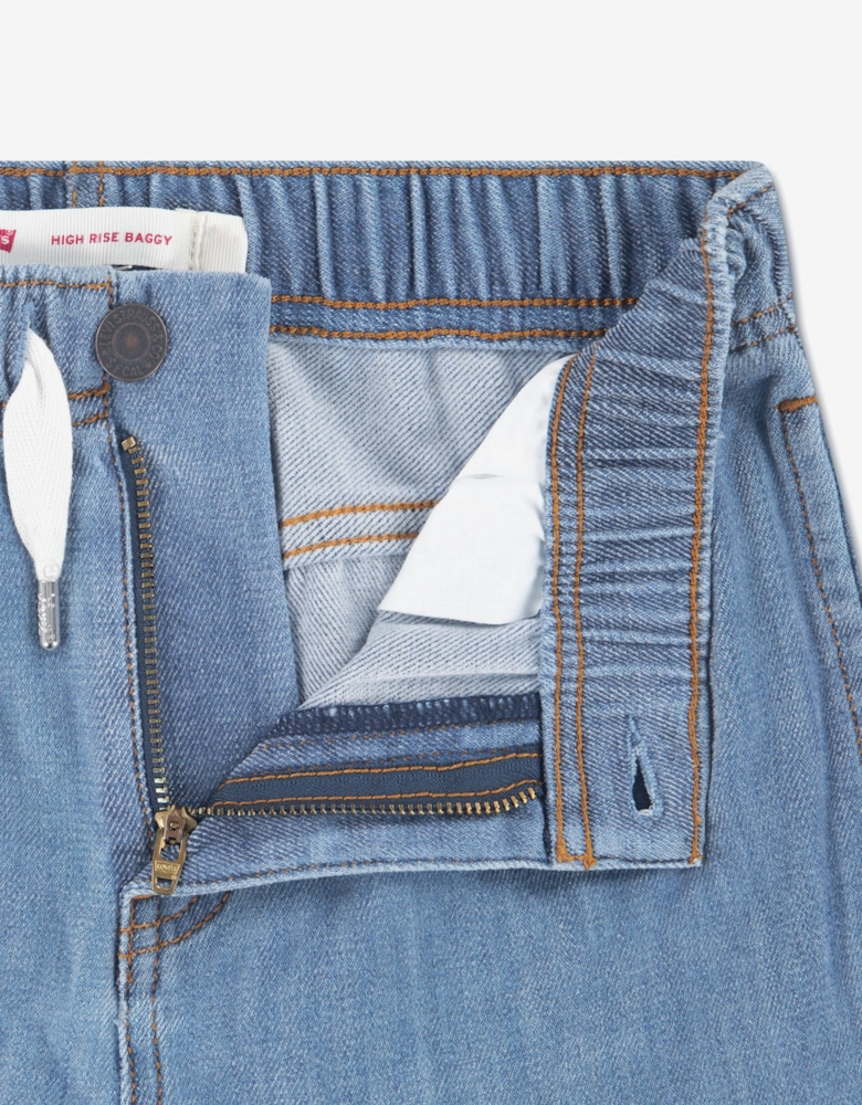 Levi's Girls Luxe Denim High Rise Baggy Jeans in Blue