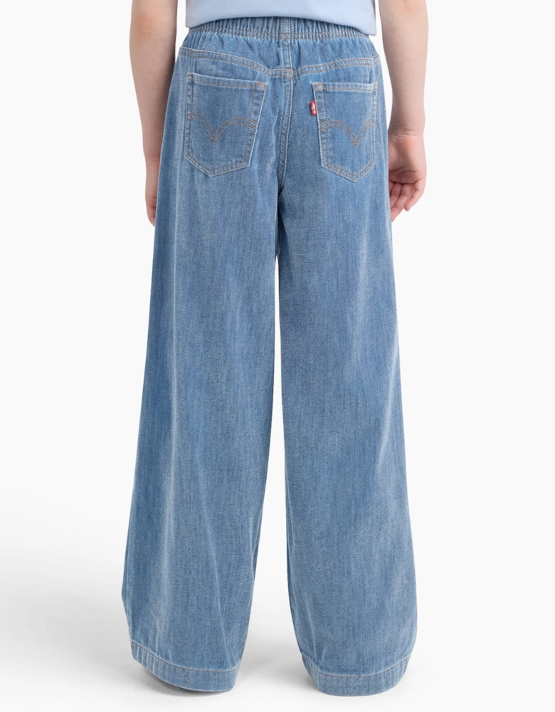 Levi's Girls Luxe Denim High Rise Baggy Jeans in Blue
