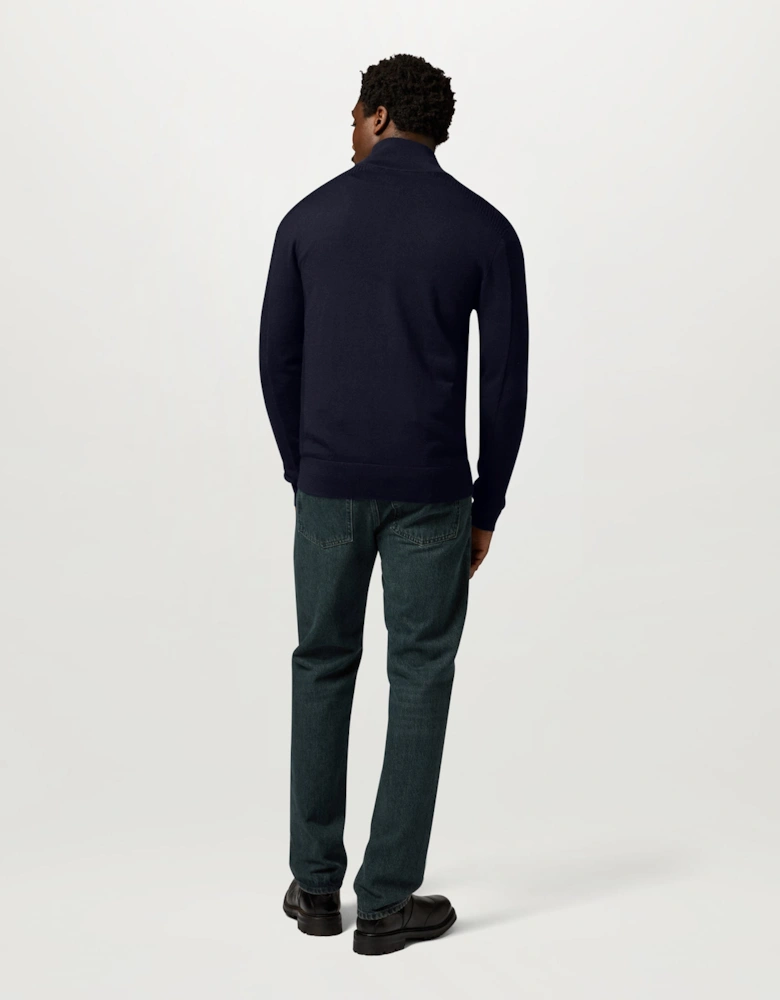 Belstaff Mens Colden Merino Quarter Zip Jumper - Dark Ink