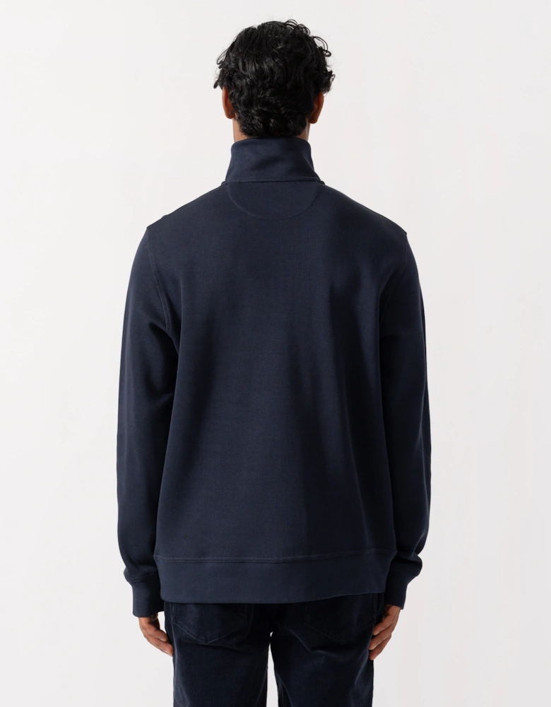 GANT Mens Sacker Rib Half Zip Sweatshirt - 433 Evening Blue